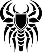 A bold and powerful tribal scorpion tattoo design, perfect for adding a touch of danger and mystique to your artwork vector