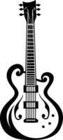A simple, elegant silhouette of a guitar, perfect for use in musical designs, website graphics, or social media posts vector