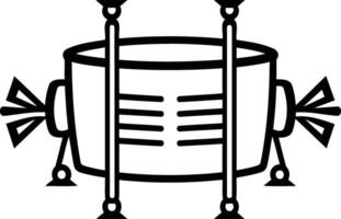 Simple line art illustration of a drum set, perfect for music related projects, website designs, and more vector