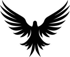 Simple, elegant, and powerful silhouette of a bird with wings spread wide vector