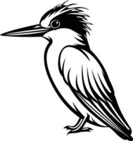 A simple yet striking line art illustration of a kingfisher, perfect for nature themed designs, logos, and branding vector