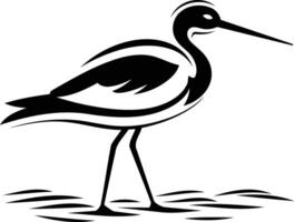 Stylized black and white illustration of a bird, ideal for use in design projects, websites, or branding vector
