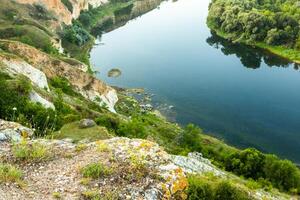 Photo with beautiful landscape and wonderful nature from the north of the Republic of Moldova, Europe. The Dniester River, the most important in Moldova.