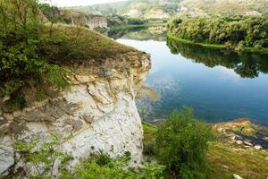 Photo with beautiful landscape and wonderful nature from the north of the Republic of Moldova, Europe. The Dniester River, the most important in Moldova.