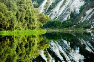 Photo with beautiful landscape and wonderful nature from the north of the Republic of Moldova, Europe. The Dniester River, the most important in Moldova.