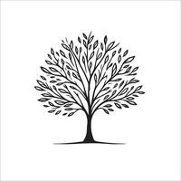 Tree Line Icon Set , Minimalist Nature Symbols vector