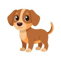 Playful puppies with floppy ears, in cartoon style. in white background vector