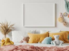 Playful Bed Setup Frame Mockup photo