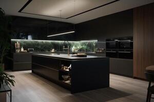 Futuristic Kitchen with Smart Sustainability and Automated Efficiency photo