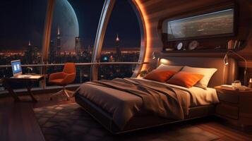 AI-Enhanced Bedroom with Smart Sleep Tracking and Personalized Comfort photo