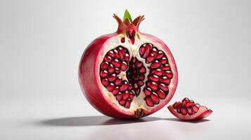 Pomegranate on Minimalist White Background. A Study in Simplicity and Vibrance photo