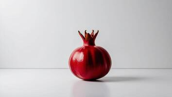 Pomegranate on Minimalist White Background. A Study in Simplicity and Vibrance photo