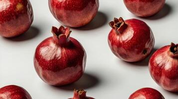 Pomegranate on Minimalist White Background. A Study in Simplicity and Vibrance photo