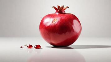 Pomegranate on Minimalist White Background. A Study in Simplicity and Vibrance photo