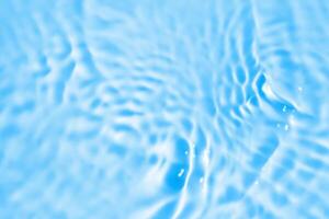 Abstract transparent water shadow surface texture natural ripple on blue background photo