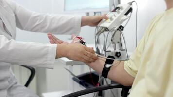 Electromyography is a graphic recording technique of the electrical activity of the muscles known as electromyogram or EMG, it is monitored through intramuscular electrodes video
