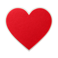 White Red heart shape isolated on transparent background png