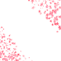 Red and pink star frame on a transparent background png