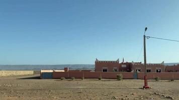 View of desert steppe from car window in Zagora Morocco video