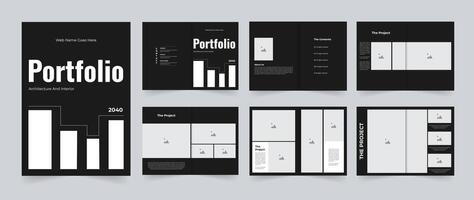Architecture portfolio brochure or project portfolio template design vector