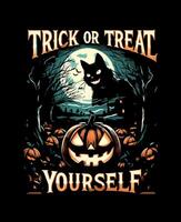 Halloween Spooky Nights with Dripping Text and Haunted Castle Tshirt Design vector