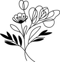 Sophisticated Floral Tree Minimal Line Design vector