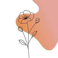 Botanical Tree Line Art with Floral Simplicity vector
