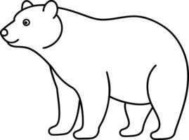 An outline illustration of a bear standing on its hind legs drawn in a simple powerful form on a white background vector