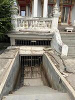 way to underground of temple in Thailand photo