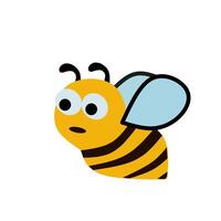 Honeybee insect with wings, isolated icon of bee producing honey or sweet nectar. Apiary and bee garden, beekeeping and apiculture business and production on rustic farm. in flat style vector