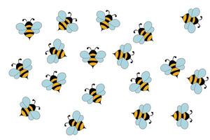 Honeybee insect with wings, isolated icon of bee producing honey or sweet nectar. Apiary and bee garden, beekeeping and apiculture business and production on rustic farm. in flat style vector