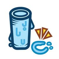 Glass water ring stain on table surface colorful icon illustration isolated on square white background. Simple flat outlined cartoon art styled drawing. vector