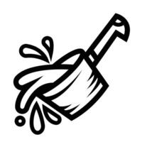 Bath dipper or gayung icon illustration isolated on square white background. Simple flat outlined cartoon art styled bathroom object drawing. vector