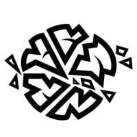 Broken plate icon illustration isolated on square white background. Simple flat outlined cartoon art styled drawing. vector