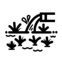 Rice field irrigation icon illustration isolated on square white background. Simple flat outlined cartoon art styled drawing. vector