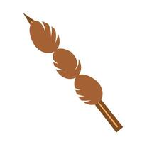 Quail egg skewer or sate telur puyuh kecap food icon illustration isolated on square white background. Simple flat outlined cartoon art styled drawing. vector