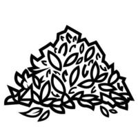 Pile of fallen dry leaves icon illustration isolated on square white background. Simple flat outlined cartoon art styled drawing. vector