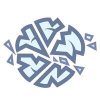 Broken plate colorful icon illustration isolated on square white background. Simple flat outlined cartoon art styled drawing. vector