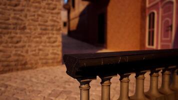 Close Up of Balcony Railing With Brick Building Background video