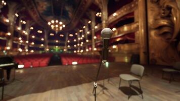 Empty Stage With Chairs and Microphone video