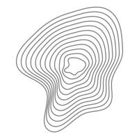 Wavy contour lines. Fluid topographic shapes. Organic terrain patterns. Natural elevation contours. vector