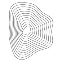 Rhythmic terrain contours. Natural elevation waves. Fluid contour lines. Organic topography patterns. vector