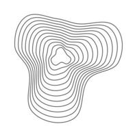 Smooth contour lines. Abstract elevation waves. Organic topography patterns. Natural terrain shapes. vector