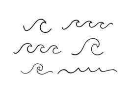 Hand drawn doodle sketch wave vector