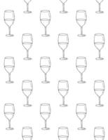 Seamless pattern of sketch vine glass vector