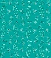 Seamless pattern of doodle sketch surf wave vector