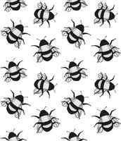 Seamless pattern of hand drawn bee vector