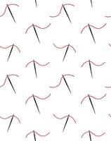 Seamless pattern of flat needle and thread vector