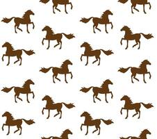 Seamless pattern of hand drawn horses vector