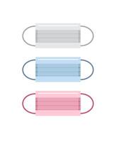 Set of flat color medical face mask vector